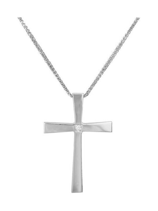 Damen Gold Kreuz 18K mit Kette