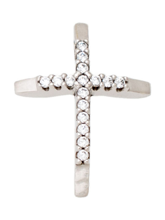 White Gold Cross 14K