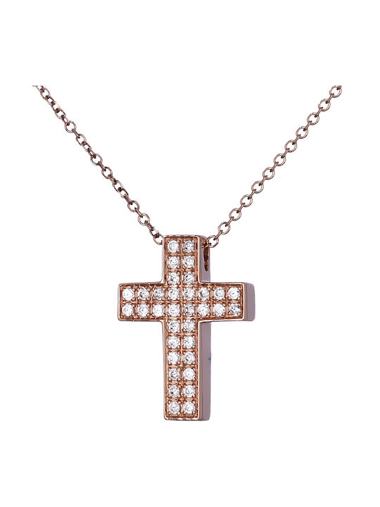 Damen Roségold Kreuz 14K