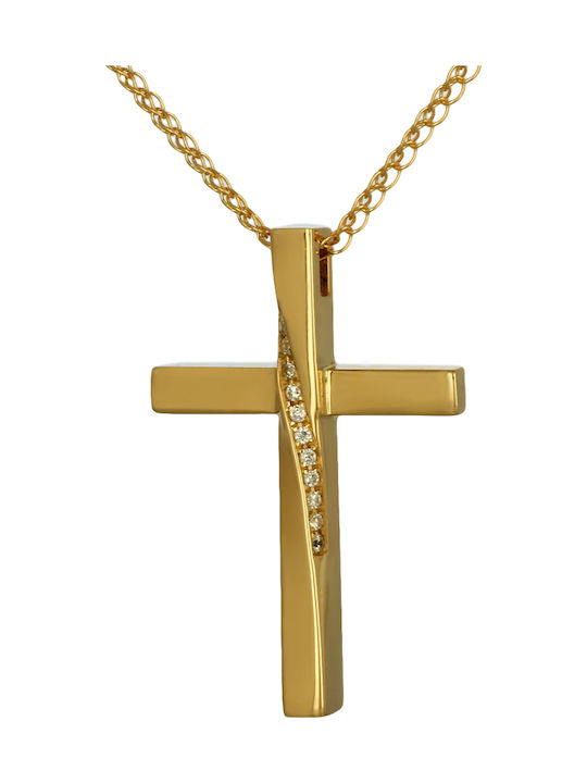 Damen Gold Kreuz 14K