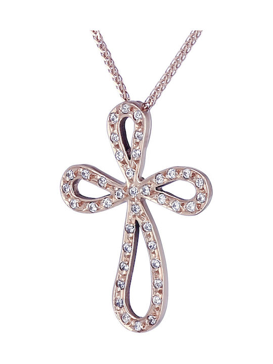 Women's Rose Gold Cross 14K