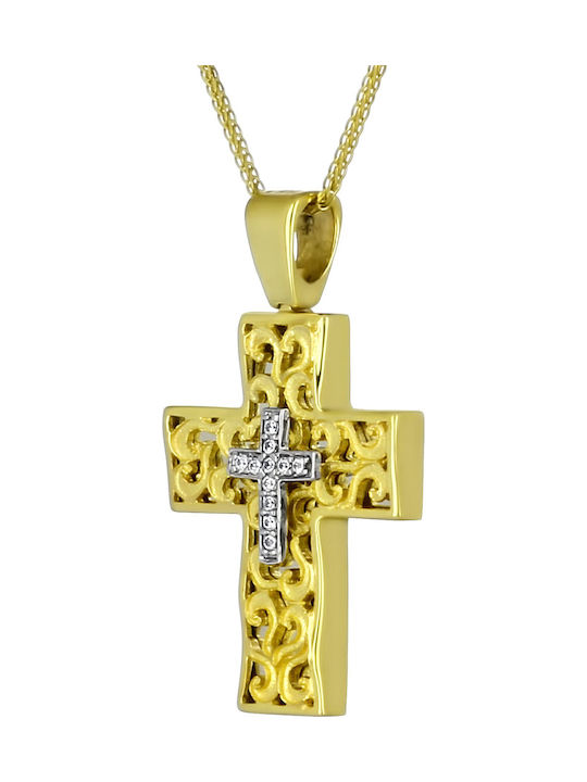 Damen Gold Kreuz 14K