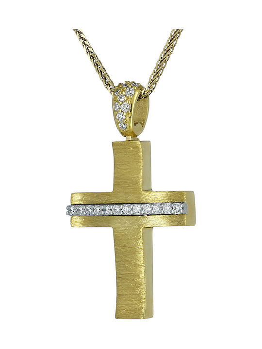 Damen Gold Kreuz 14K