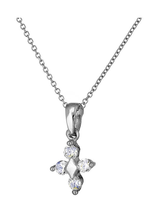 Women's White Gold Cross 14K