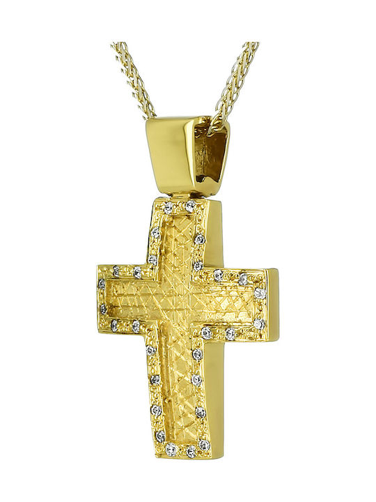 Damen Gold Kreuz 18K