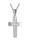 Men's White Gold Cross 14K