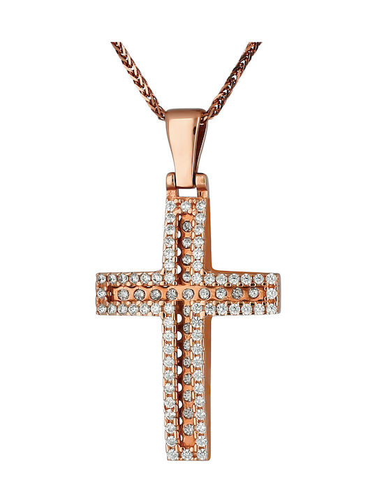 Damen Roségold Kreuz 14K