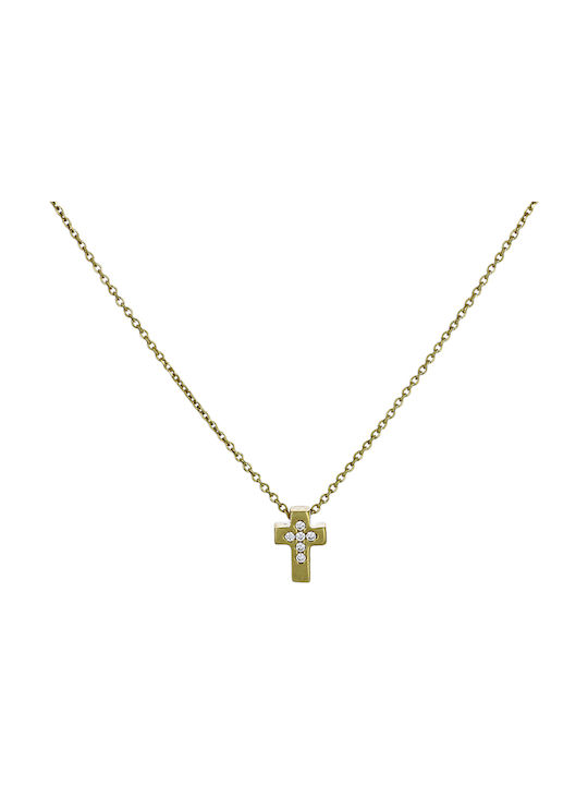 Women's Cross from Gold Plated Silver with Chain