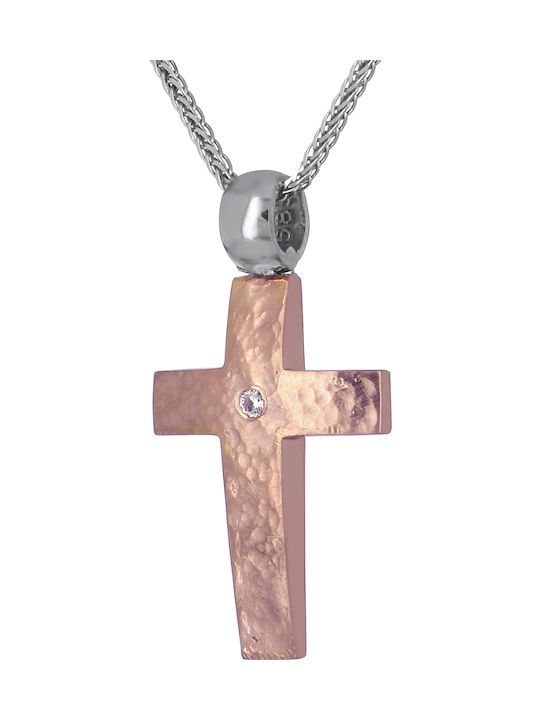 Damen Roségold Kreuz 18K