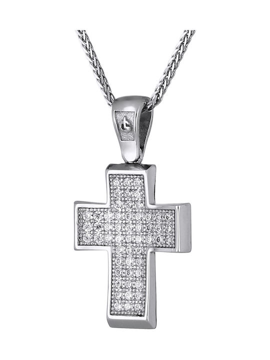 Damen Weißgold Kreuz 14K