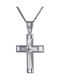 Men's White Gold Cross 14K