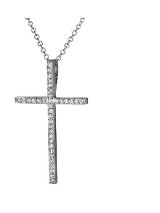 White Gold Cross 18K