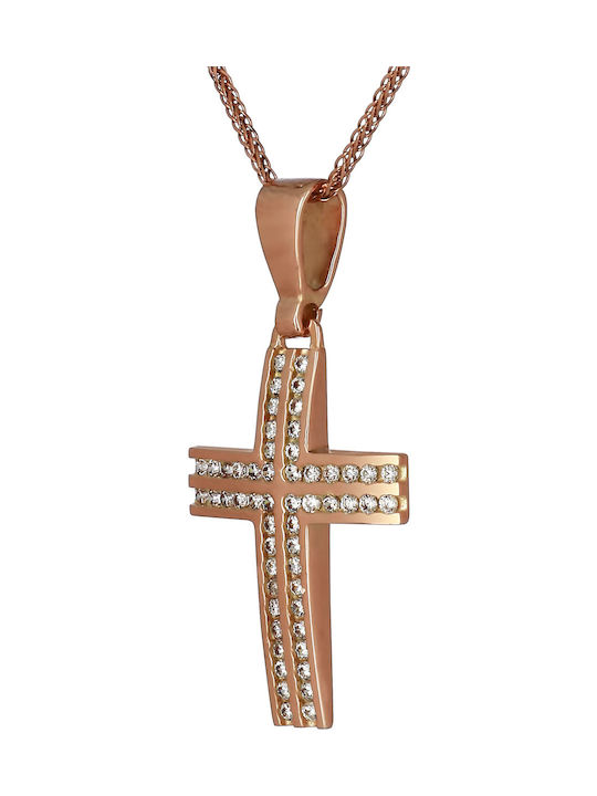 Women's Rose Gold Cross 14K