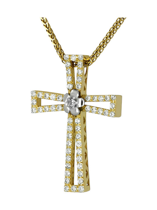 Damen Gold Kreuz 14K