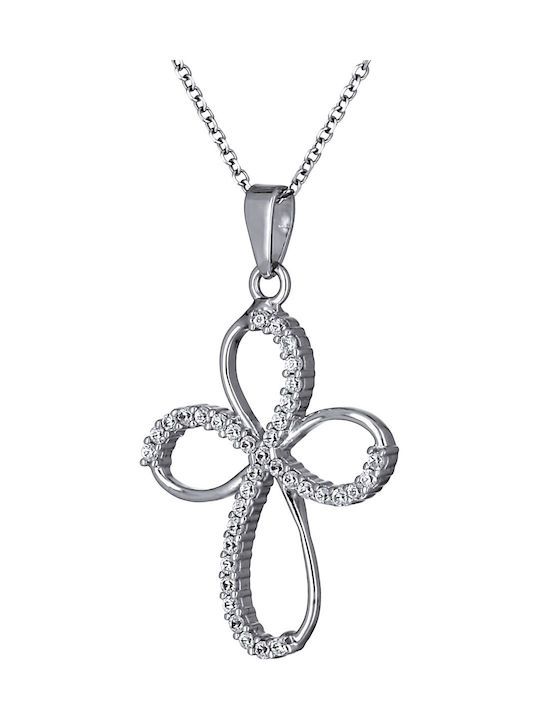 Women's White Gold Cross 14K