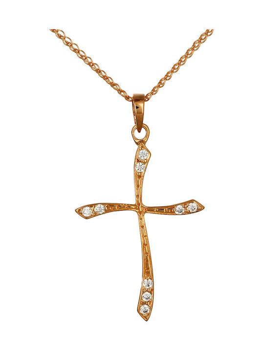 Women's Rose Gold Cross 14K