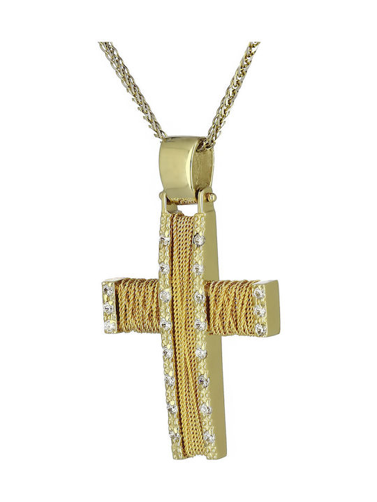 Damen Gold Kreuz 14K