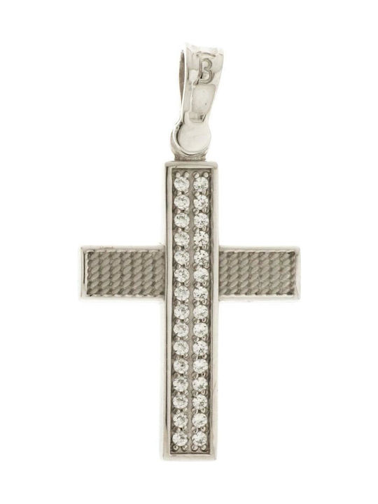 Damen Weißgold Kreuz 14K