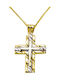 Herren Gold Kreuz 14K mit Kette