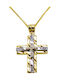 Damen Gold Kreuz 14K mit Kette