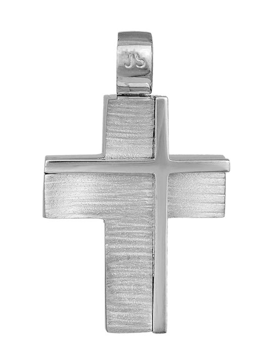 Men's White Gold Cross 14K