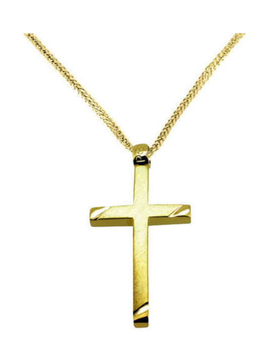 Herren Gold Kreuz 14K mit Kette