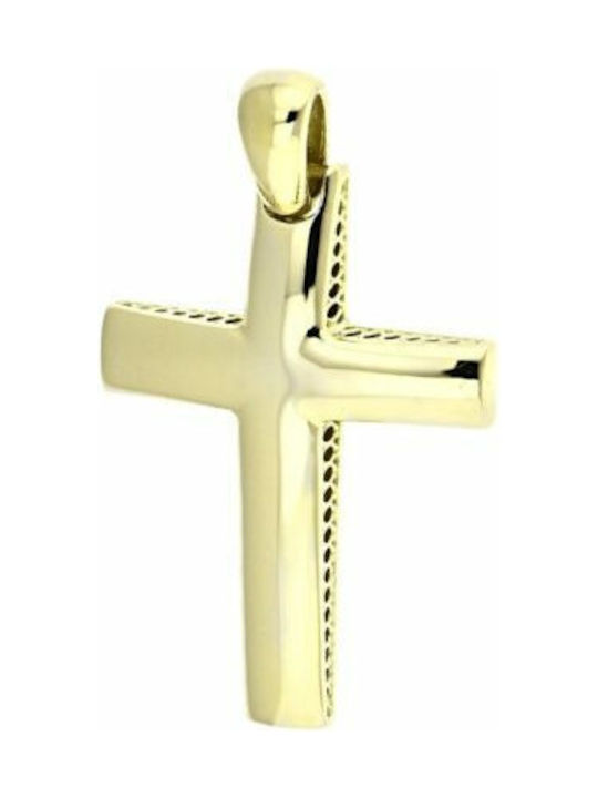 Gold Kreuz 14K Beidseitig