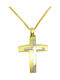 Herren Gold Kreuz 14K mit Kette