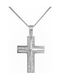 Herren Weißgold Kreuz 14K mit Kette