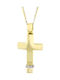 Damen Gold Kreuz 14K mit Kette