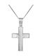 Men's White Gold Cross 9K with Chain