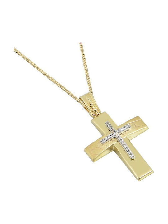 Gold Kreuz 14K mit Kette