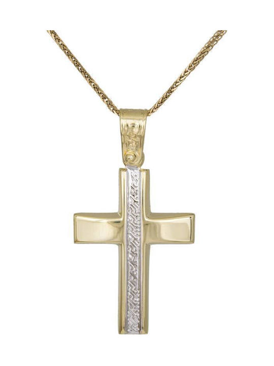 Herren Gold Kreuz 9K mit Kette