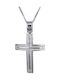 Men's White Gold Cross 14K with Chain