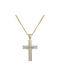 Damen Gold Kreuz 14K mit Kette