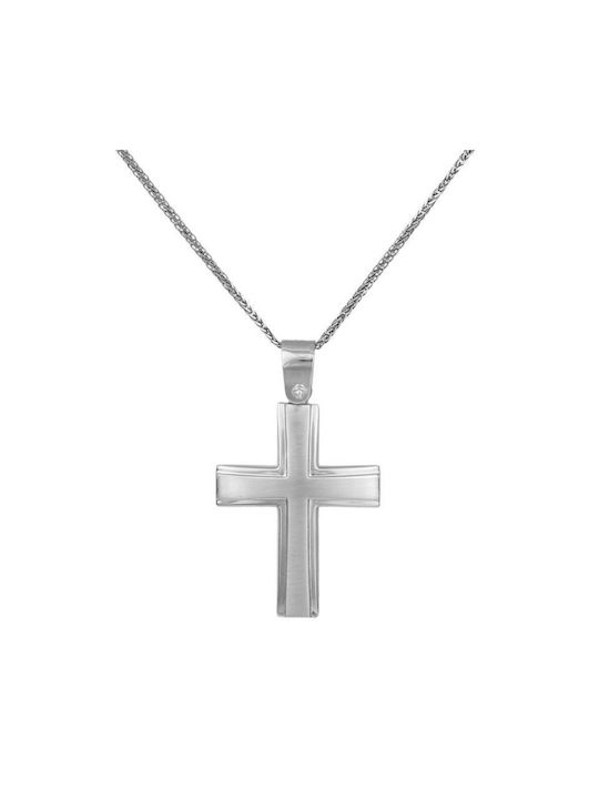 Herren Gold Kreuz 14K mit Kette