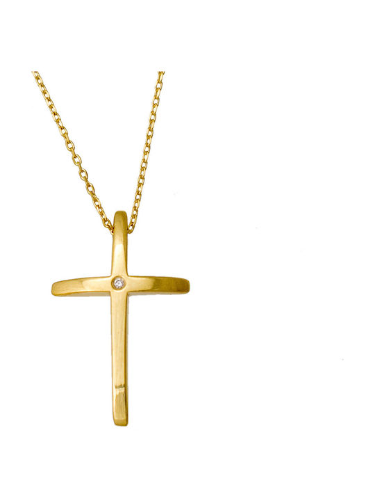 Gold Kreuz 14K mit Kette