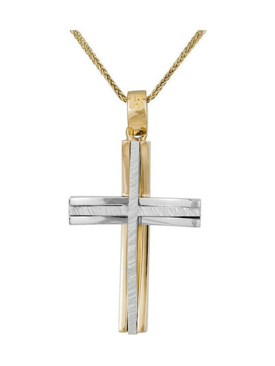 Herren Gold Kreuz 18K mit Kette