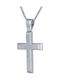 Men's White Gold Cross 14K