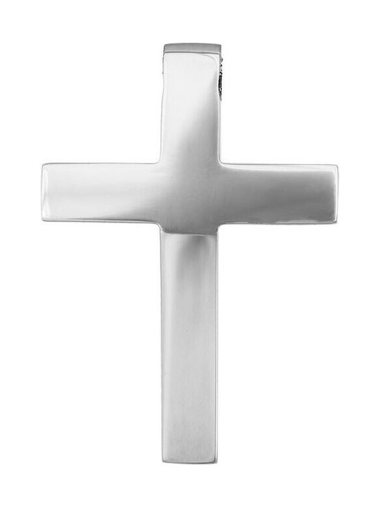 Men's White Gold Cross 14K