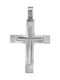 Men's White Gold Cross 14K