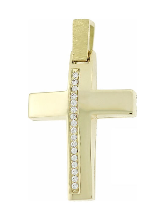 Gold Kreuz 14K Beidseitig