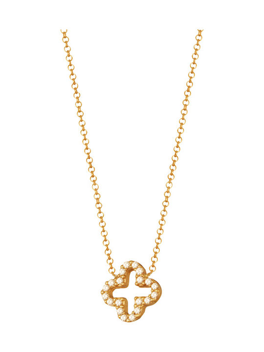 Abadianakis Damen Gold Kreuz 9K mit Kette