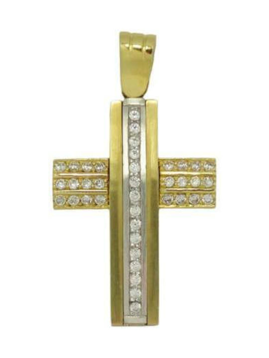 Damen Gold Kreuz 14K mit Kette