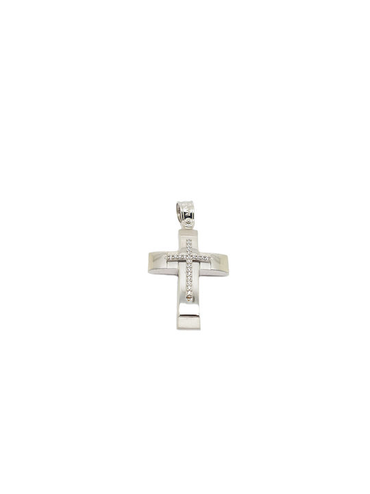 Mentzos Weißgold Kreuz 14K