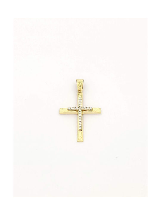 Kirkikosmima Damen Gold Kreuz 14K mit Kette