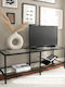 TV-Ständer Basic aus Metall & Glas Schwarz M130xT45xH45cm