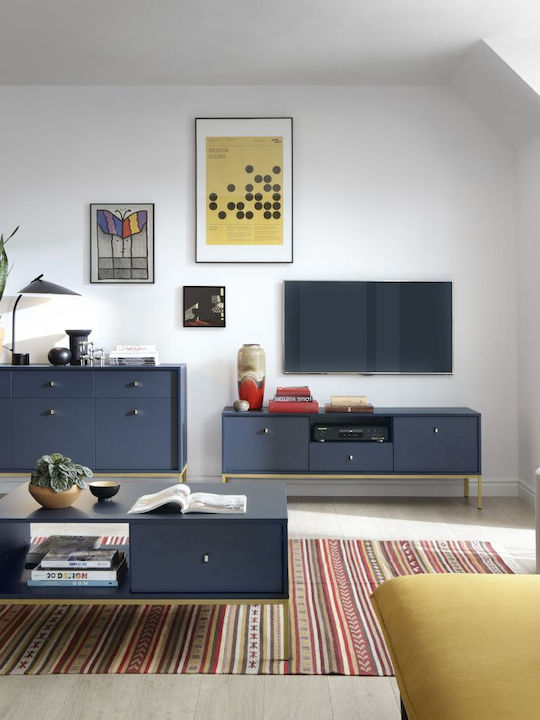 TV-Ständer Mono Blau + Gold M153.4xLänge39xHöhe...