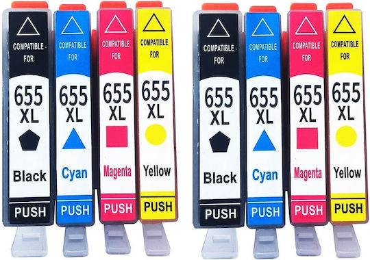 Πακέτο Συμβατών Μελανιών Εκτυπωτή InkJet HP 18ml Πολλαπλό (Color) / Μαύρο 8τμχ