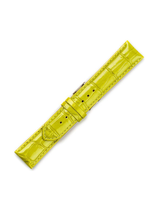 Leather Strap Yellow 18mm